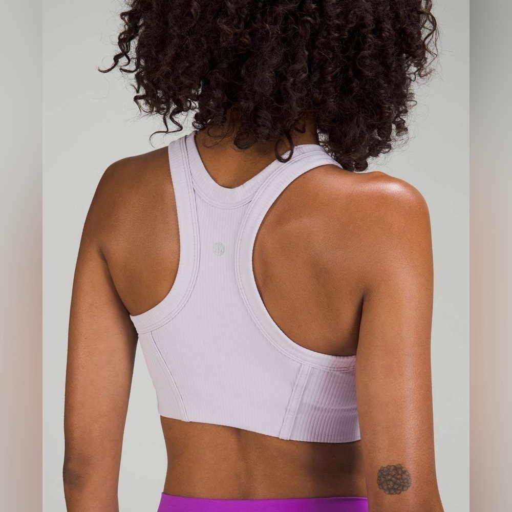 Lululemon Ribbed Nulu High-Neck Yoga Bra Faint Lavender (Size 4) - Picture 4 of 12